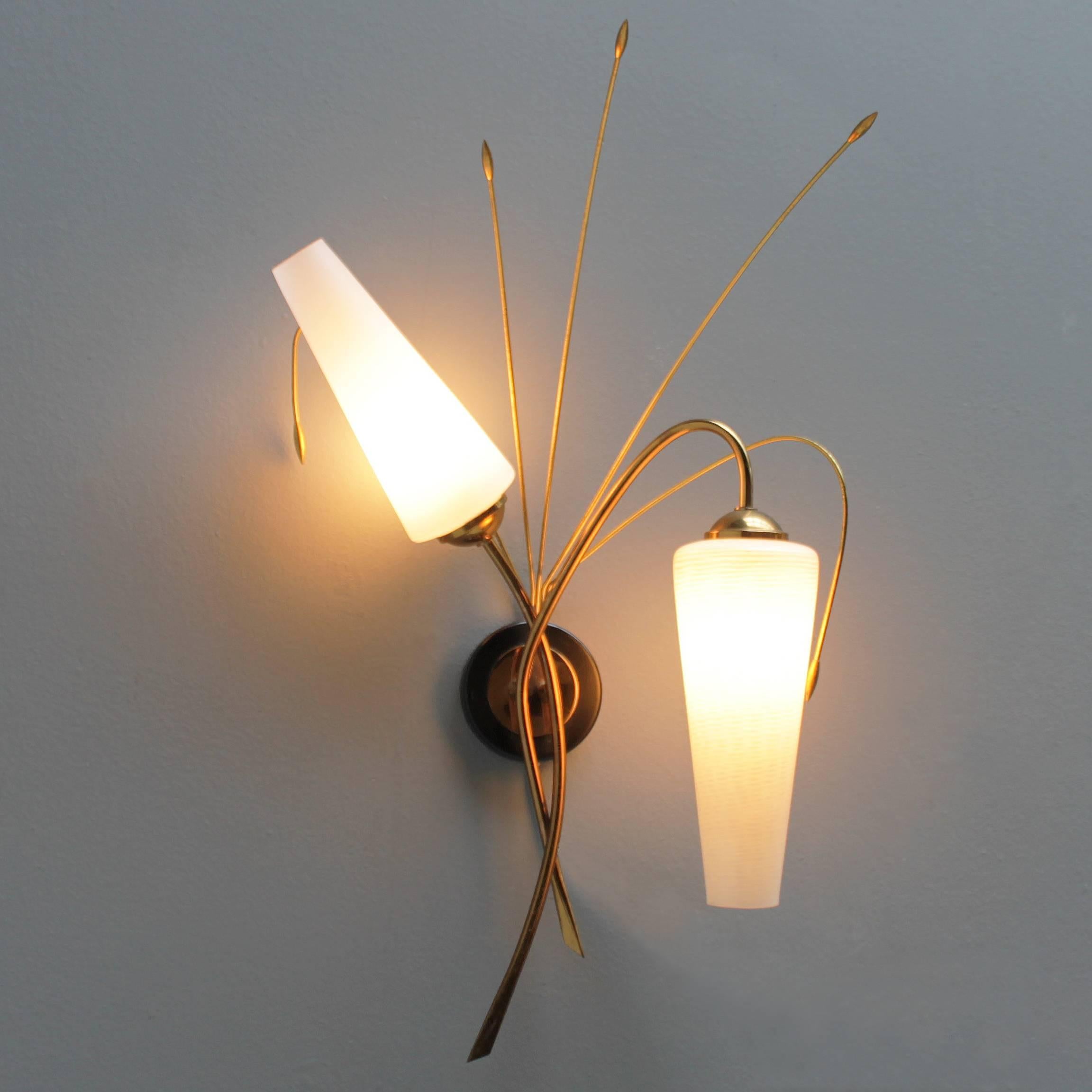 Lacquered Pair of French Sconces attributed by Maison Arlus