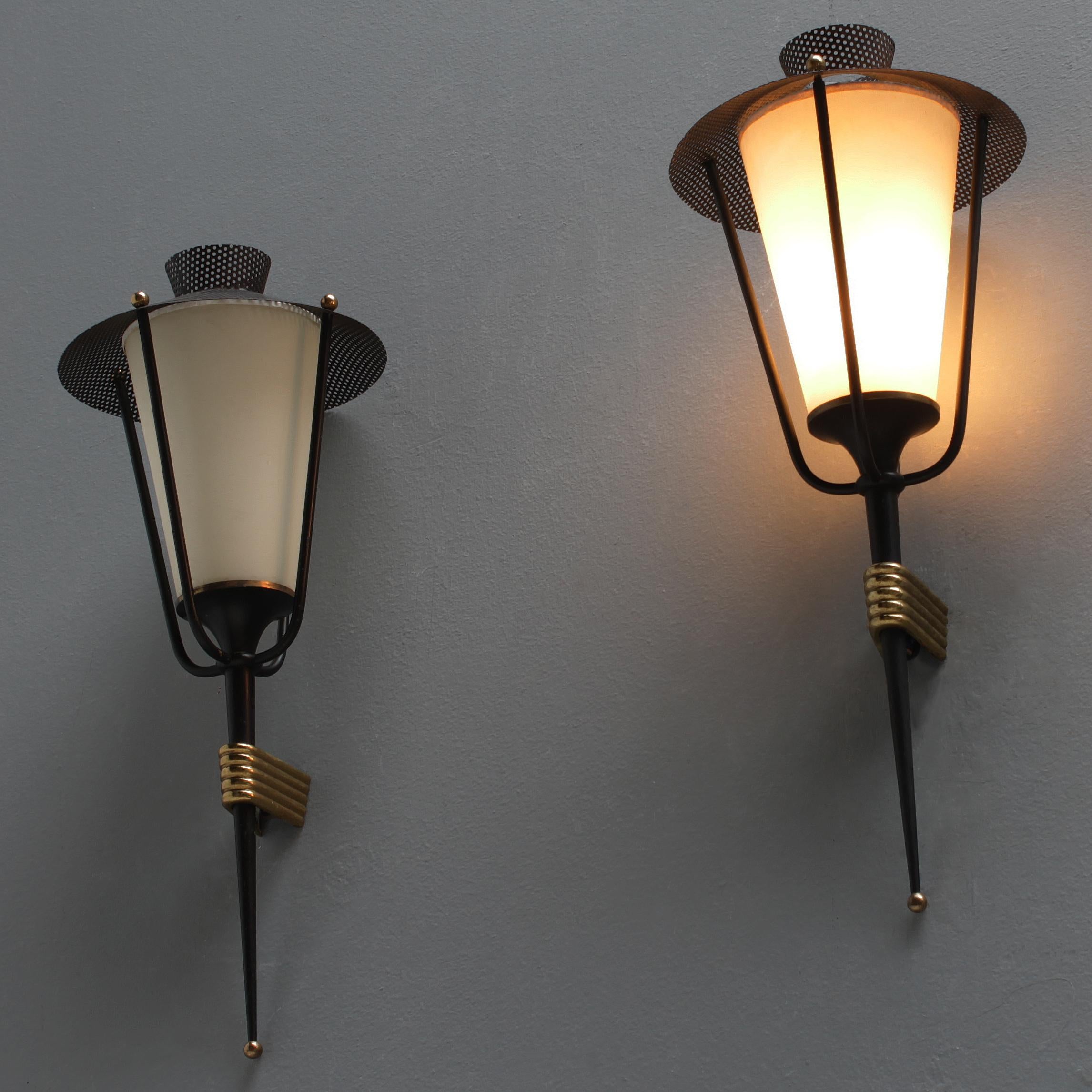 Mid-Century Modern Pair of French Sconces by Maison Arlus