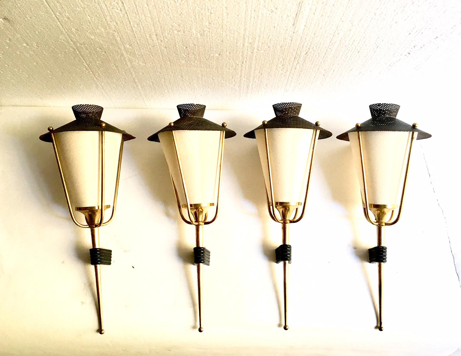 Mid-Century Modern Pair of Miod Century French Sconces by Maison Arlus