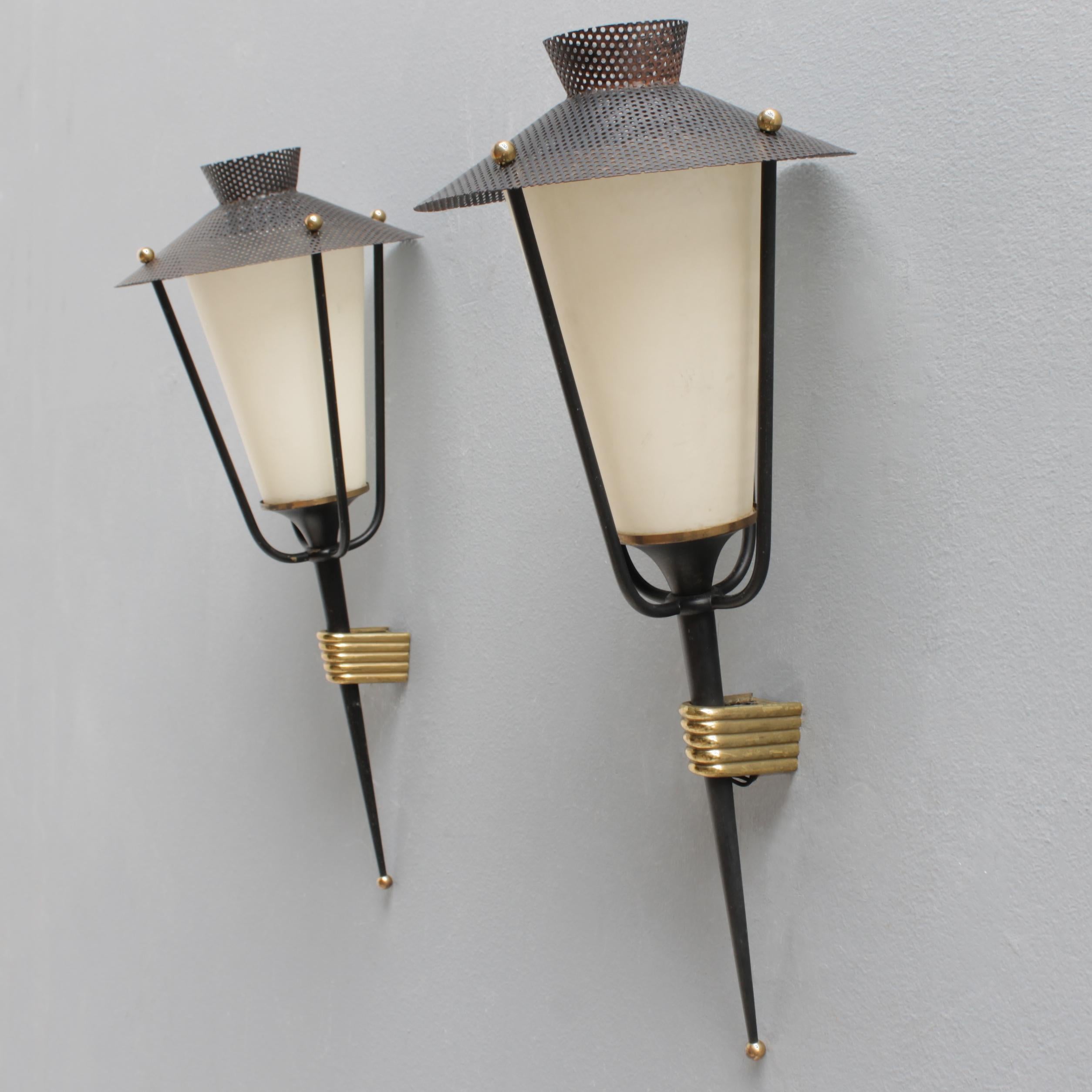 Mid-20th Century Pair of French Sconces by Maison Arlus