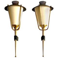 Pair of Miod Century French Sconces by Maison Arlus Pair of Miod Century French Sconces by Maison Arlus