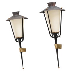 Vintage Pair of French Sconces by Maison Arlus