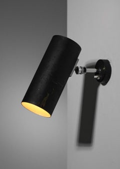 pair of French sconces in lacquered brass and chromed metal from the 50's