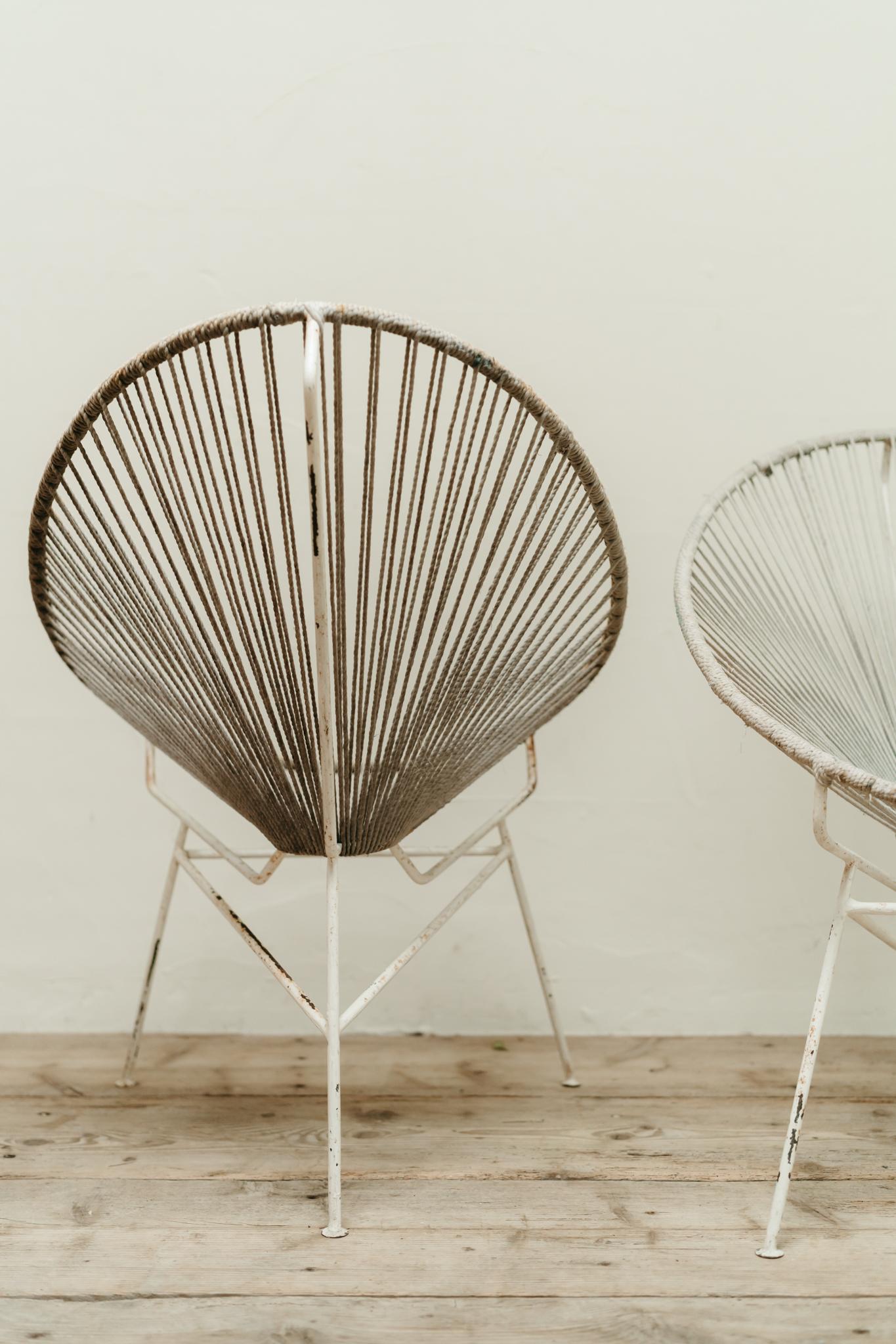 paire de chaises françaises en scoubidou en vente 4