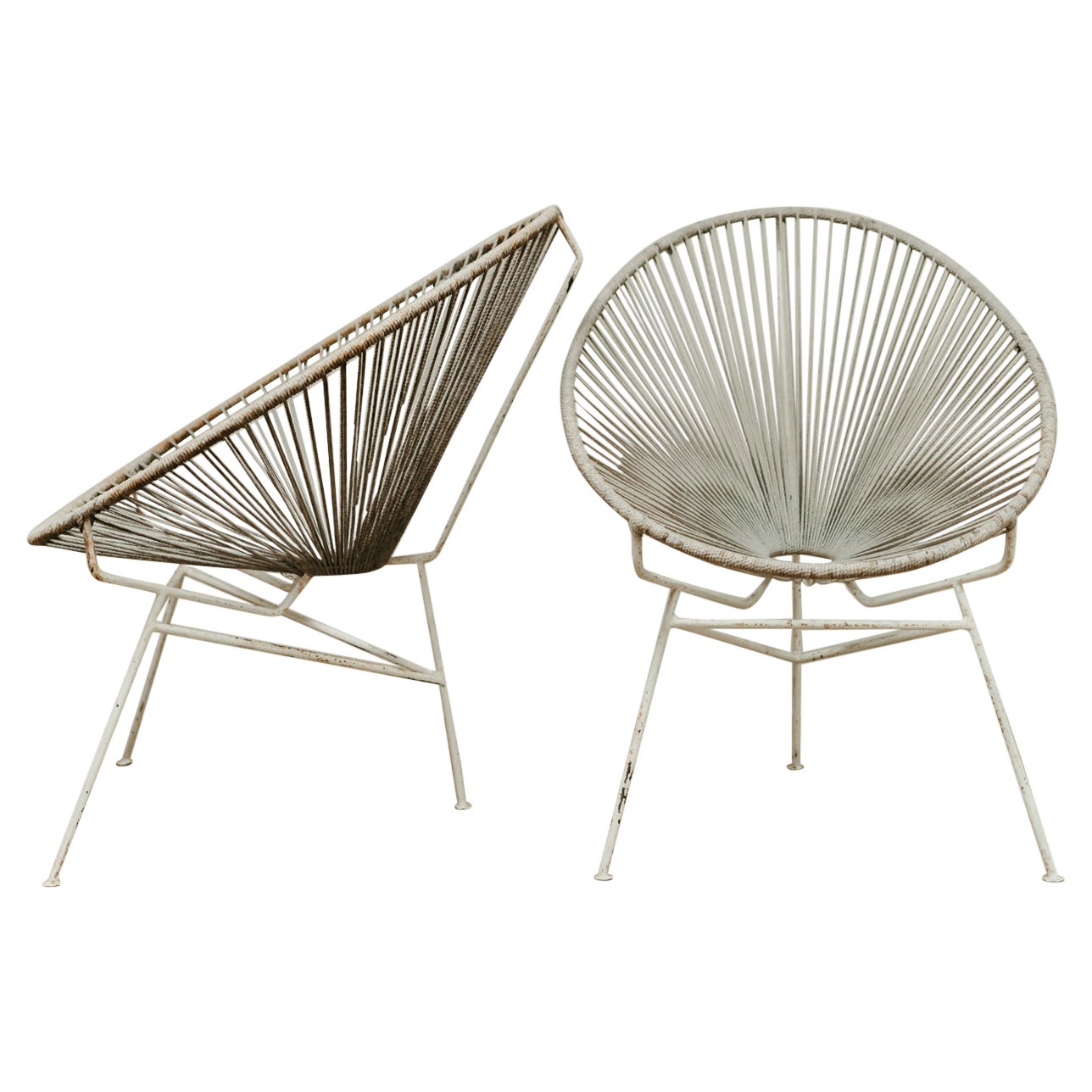paire de chaises françaises en scoubidou