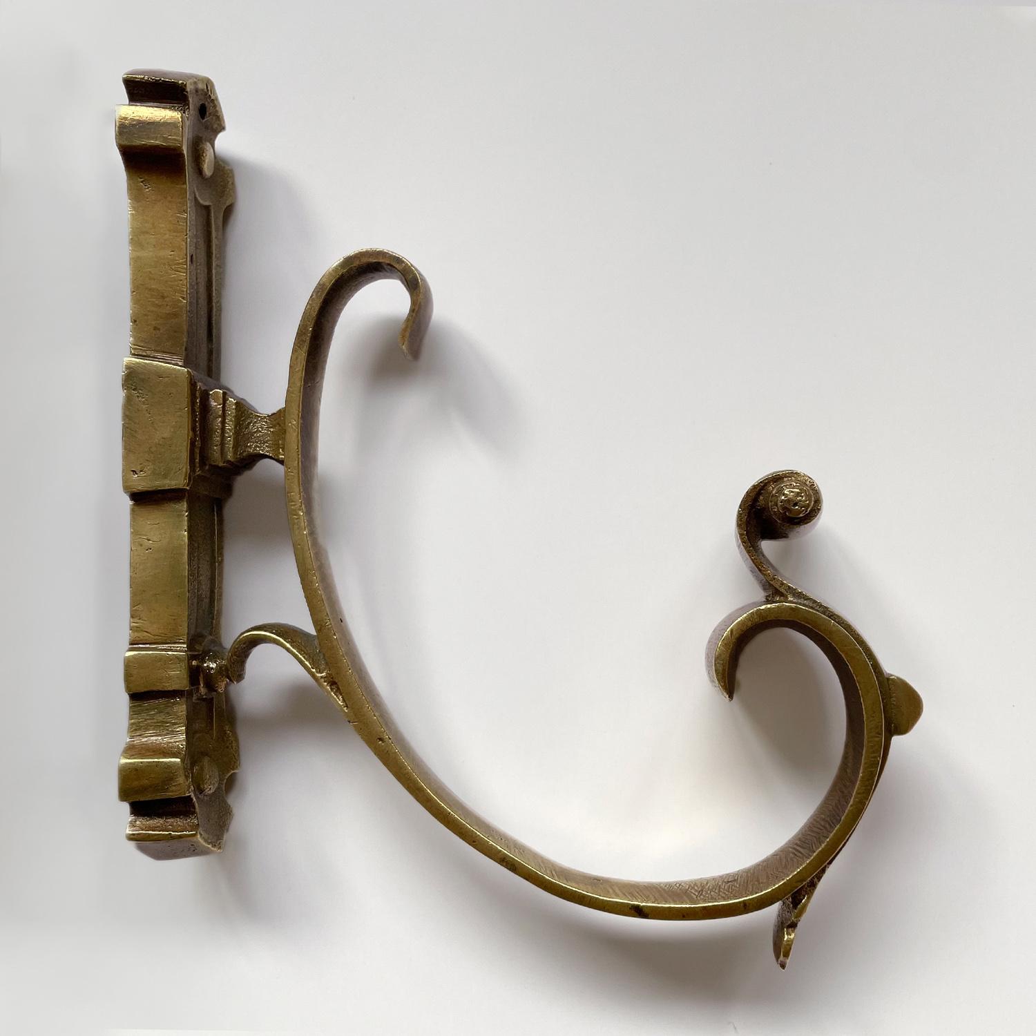 Pair of French Sculpted Bronze Studded Wall Hooks For Sale 4