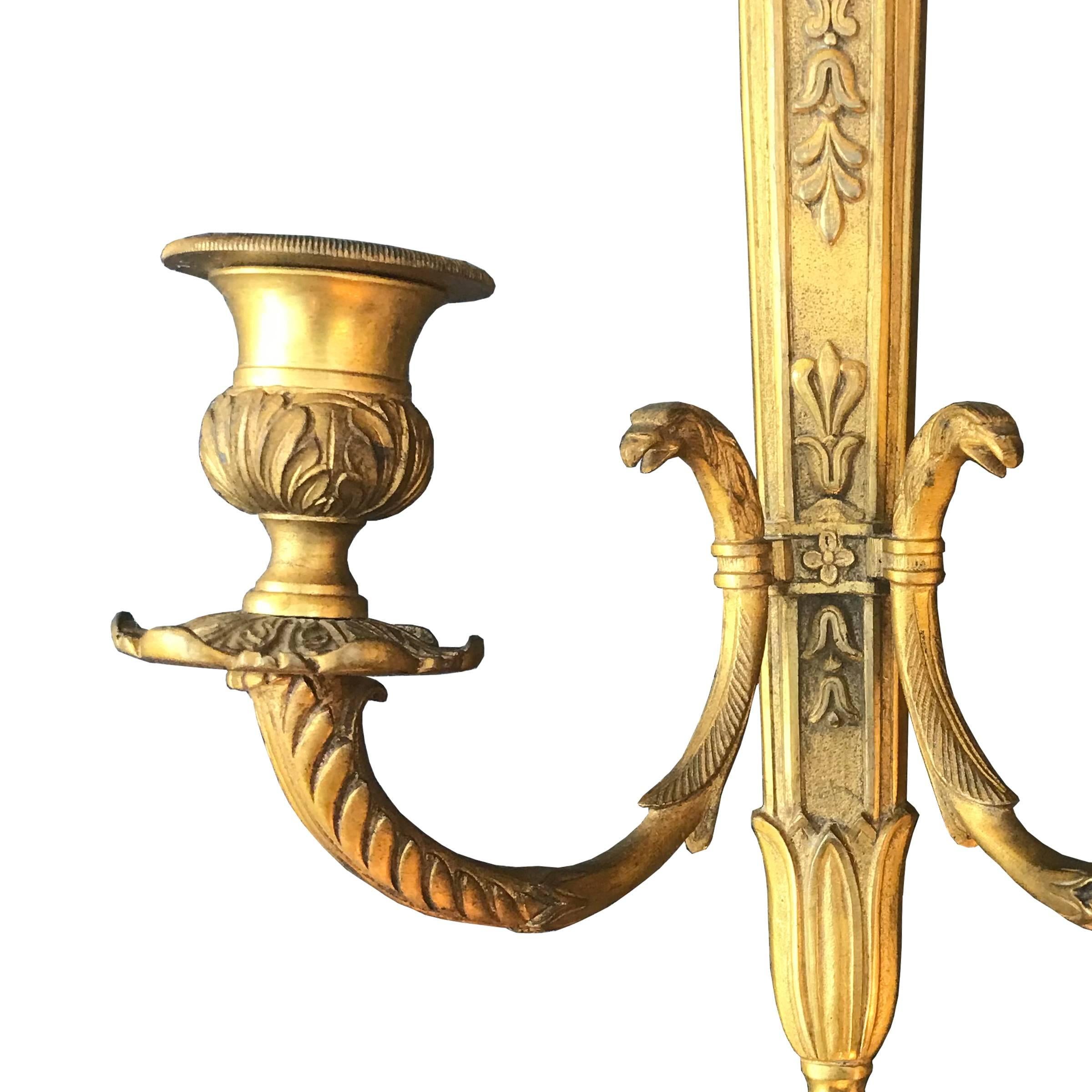 Gilt Pair of French Second Empire Candle Sconces