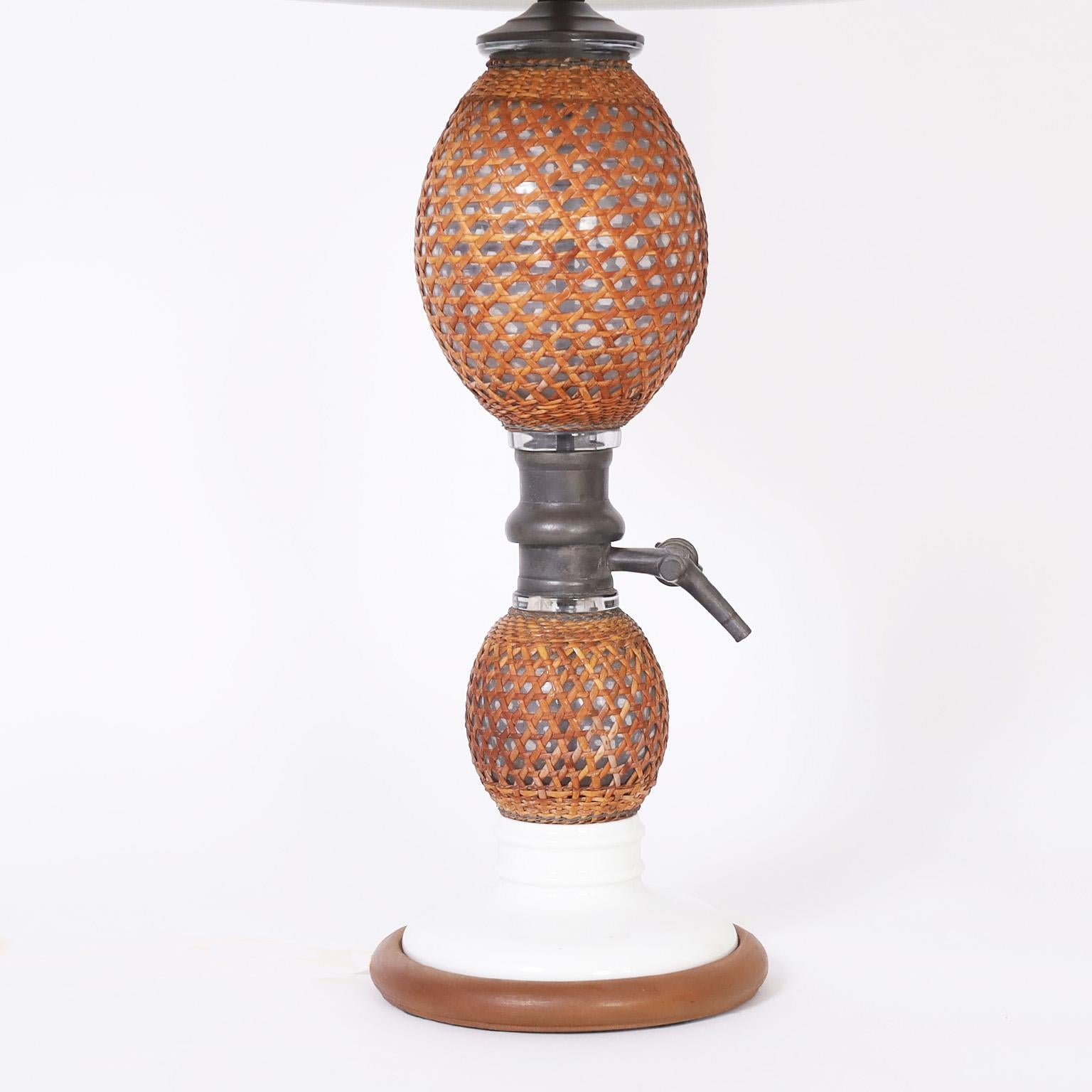 Napoleon III Pair of French Seltzer Bottle Table Lamps