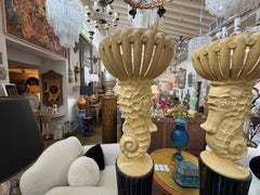 Pair Of French Serge Roche Attributed Seahorse Torchieres.
