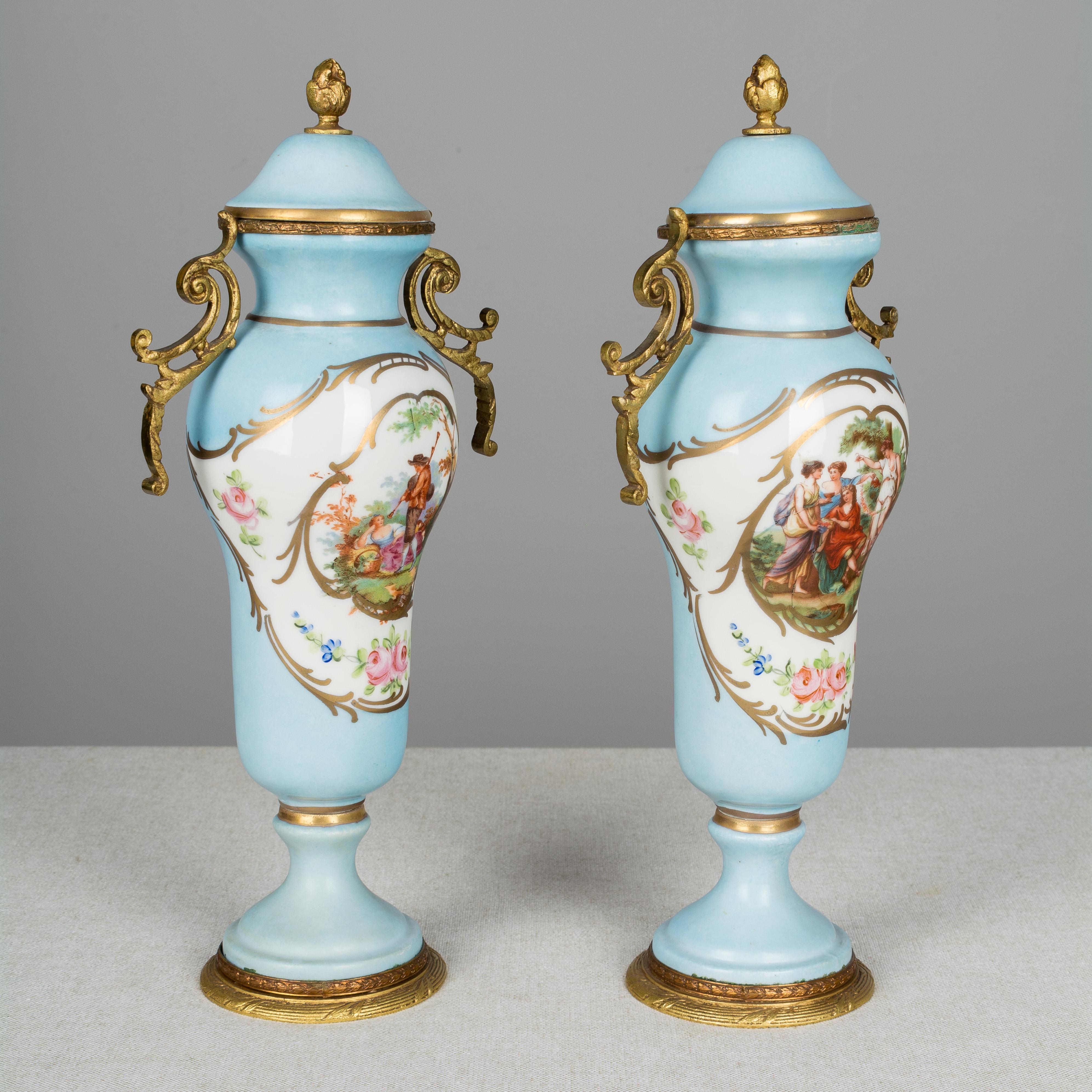 19th Century Pair of French Sèvres Porcelain Urns