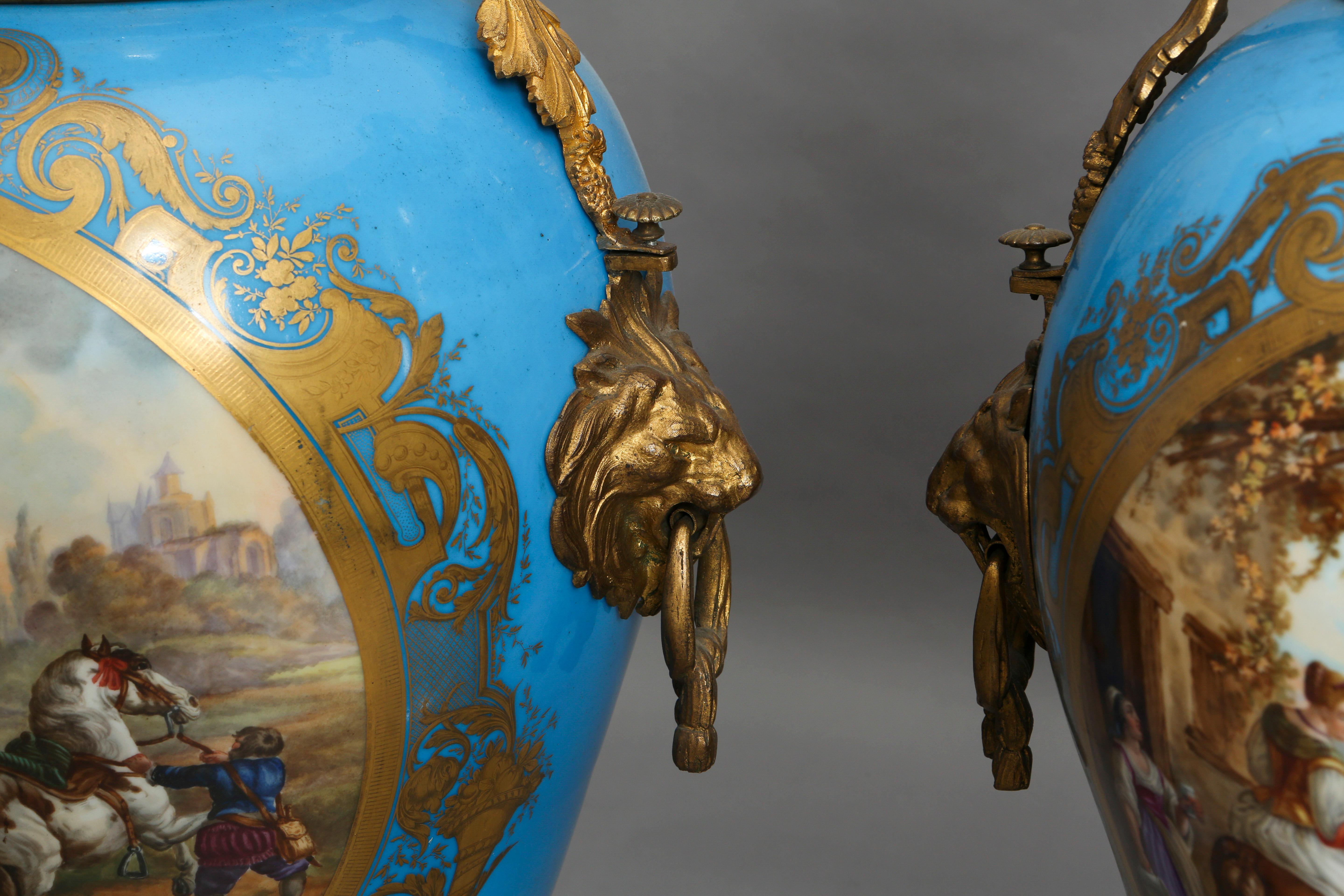 19th Century Pair of French Sevres Style Vases
