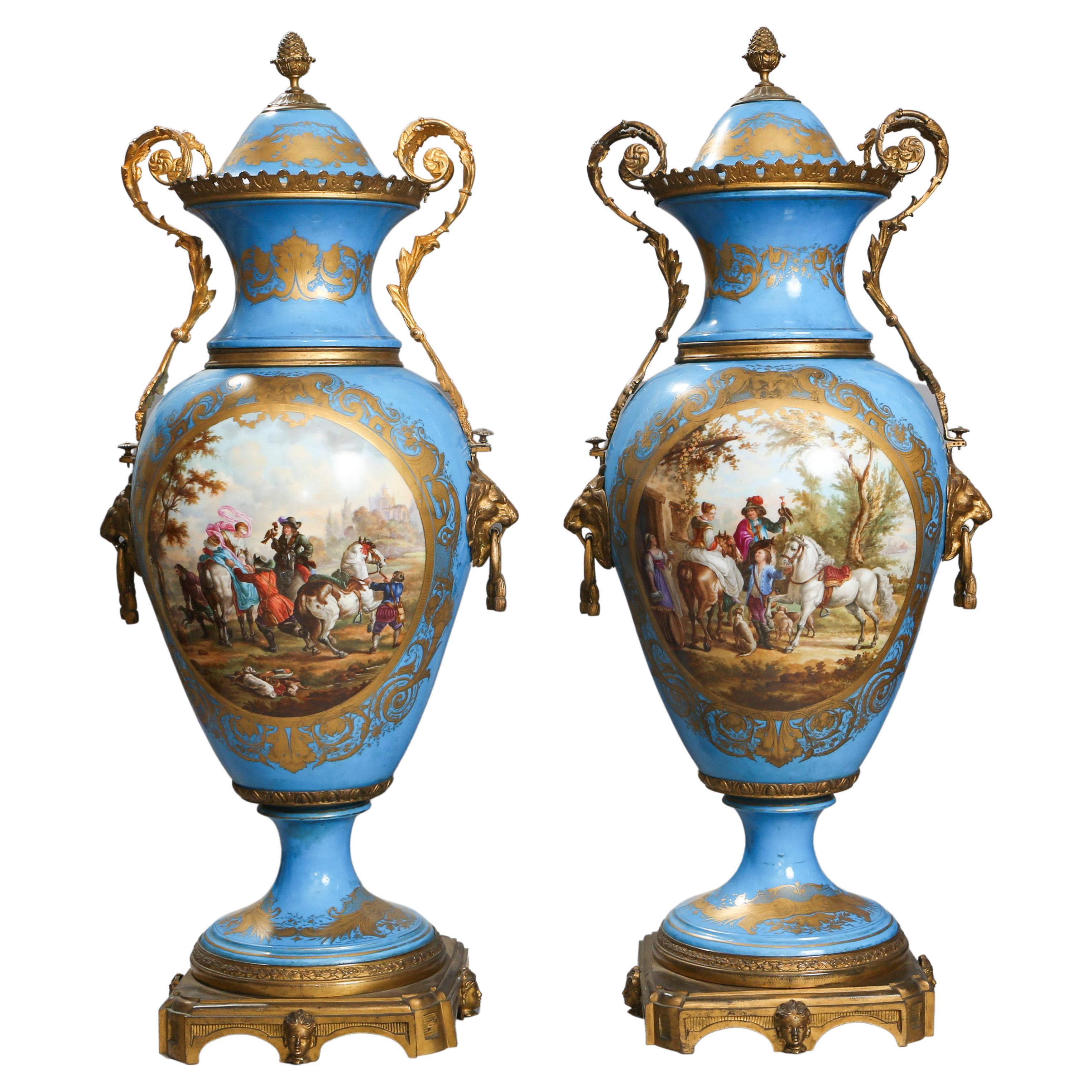Pair of French Sevres Style Vases