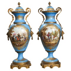 Pair of French Sevres Style Vases Pair of French Sevres Style Vases