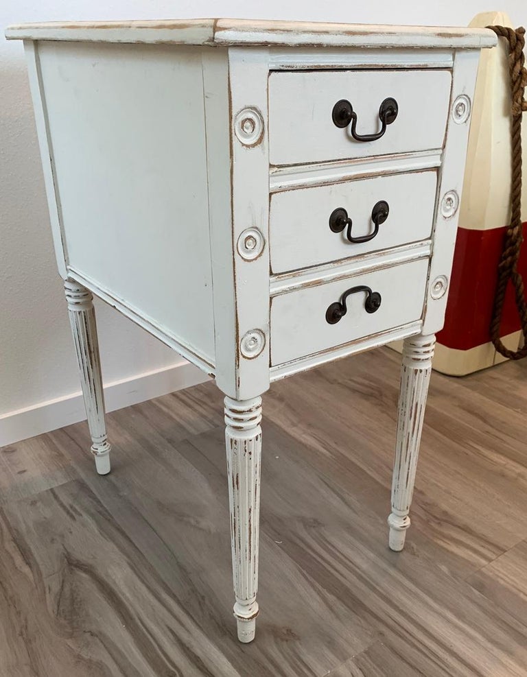 Pair of French or Shabby Chic Nightstands For Sale at 1stDibs