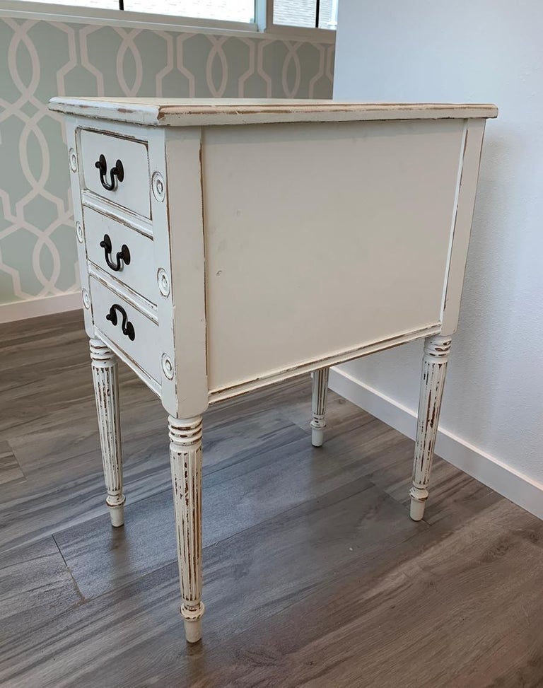 Pair of French or Shabby Chic Nightstands at 1stDibs