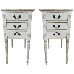 Vintage Pair of French or Shabby Chic Nightstands