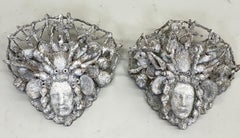 PAIR of French Shell & Plaster Sconces, Serge Roche for Maison Jansen, 1930-1940