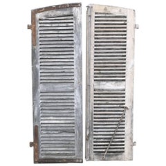 Pair Of French Shutter Doors, Antique, Vintage, Country, Two