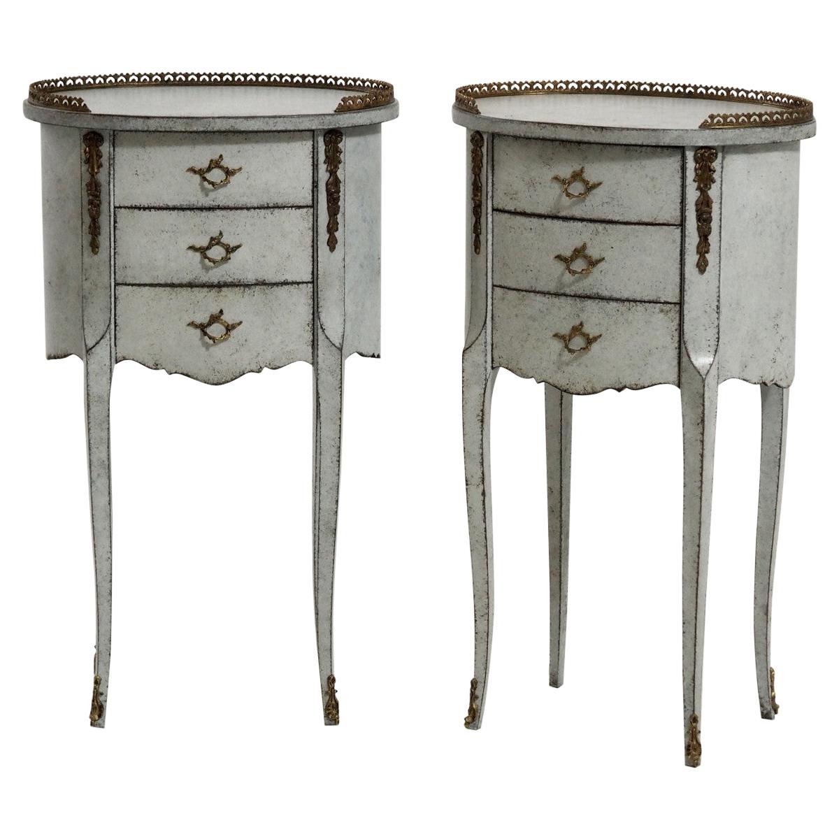 Pair of French Side Tables, Bronze Mounted