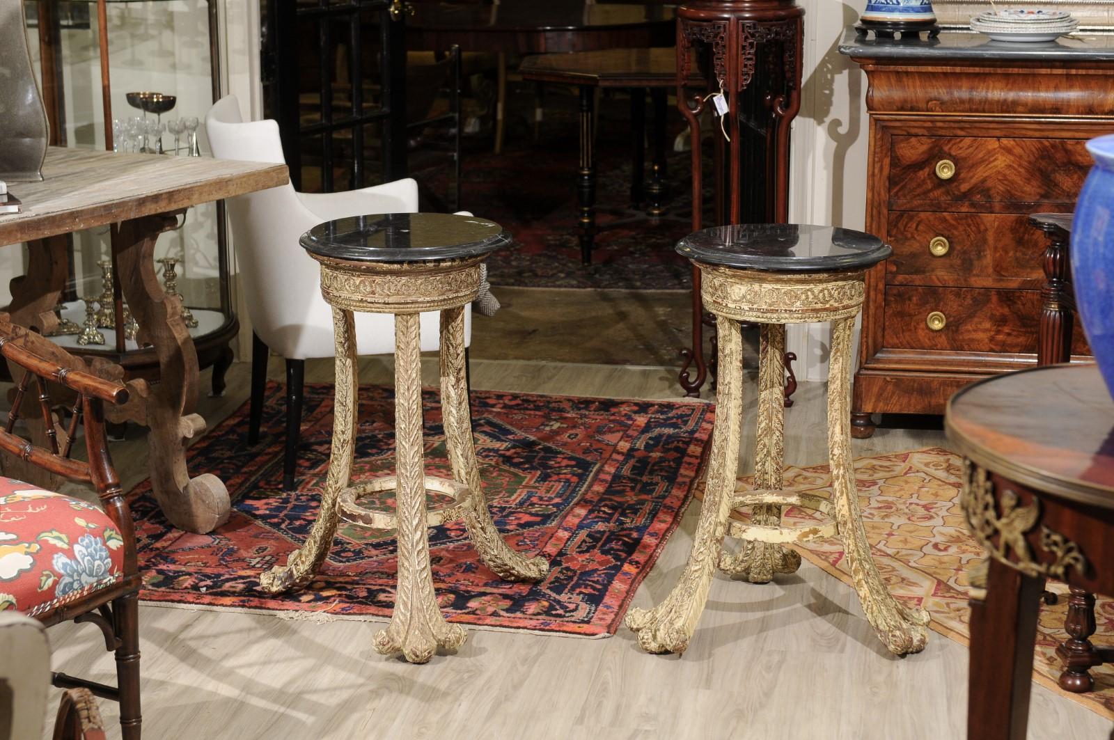 Rococo Pair of French Side Tables/Plant Stands For Sale
