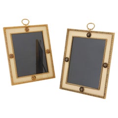Pair of French Silk Mounted Gilt Metal Frames by Puiforcat
