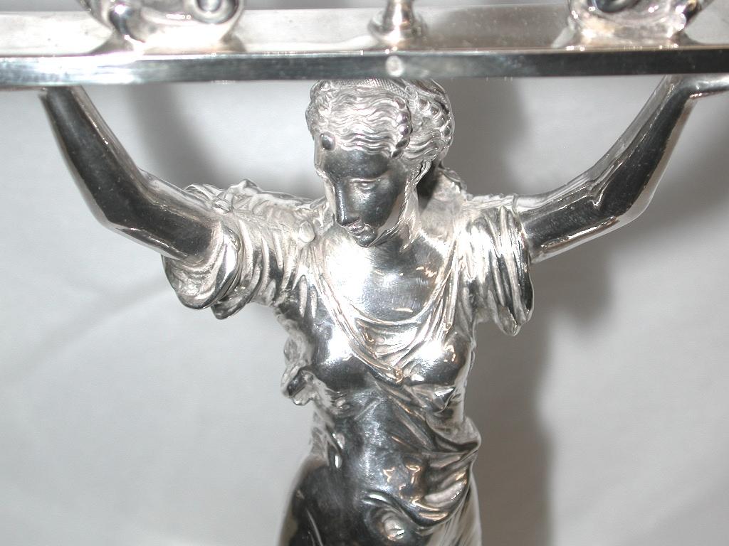 Pair of French Silver 3-Light Candelabra, Dated circa 1860 In Good Condition In London, GB