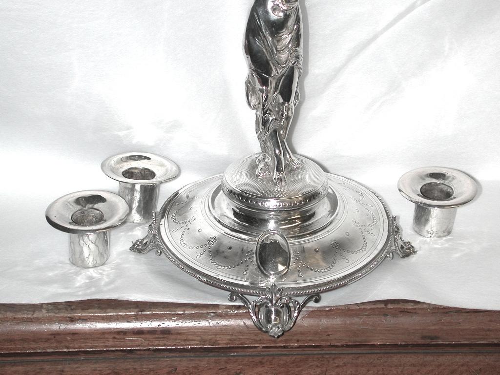 Pair of French Silver 3-Light Candelabra, Dated circa 1860 3