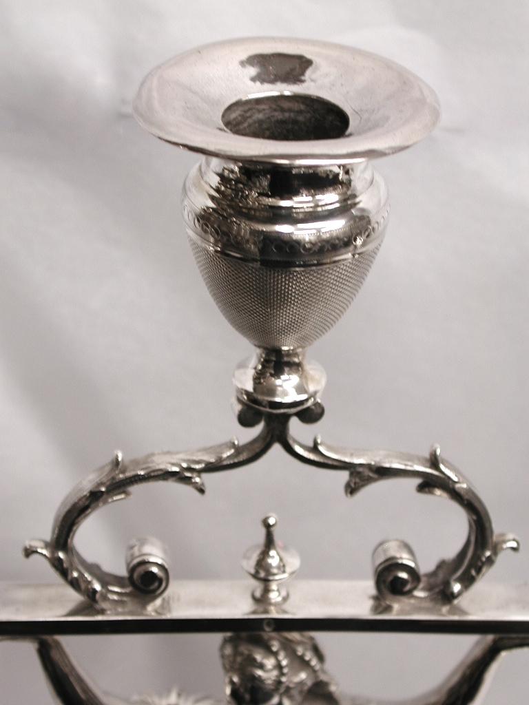 Pair of French Silver 3-Light Candelabra, Dated circa 1860 4