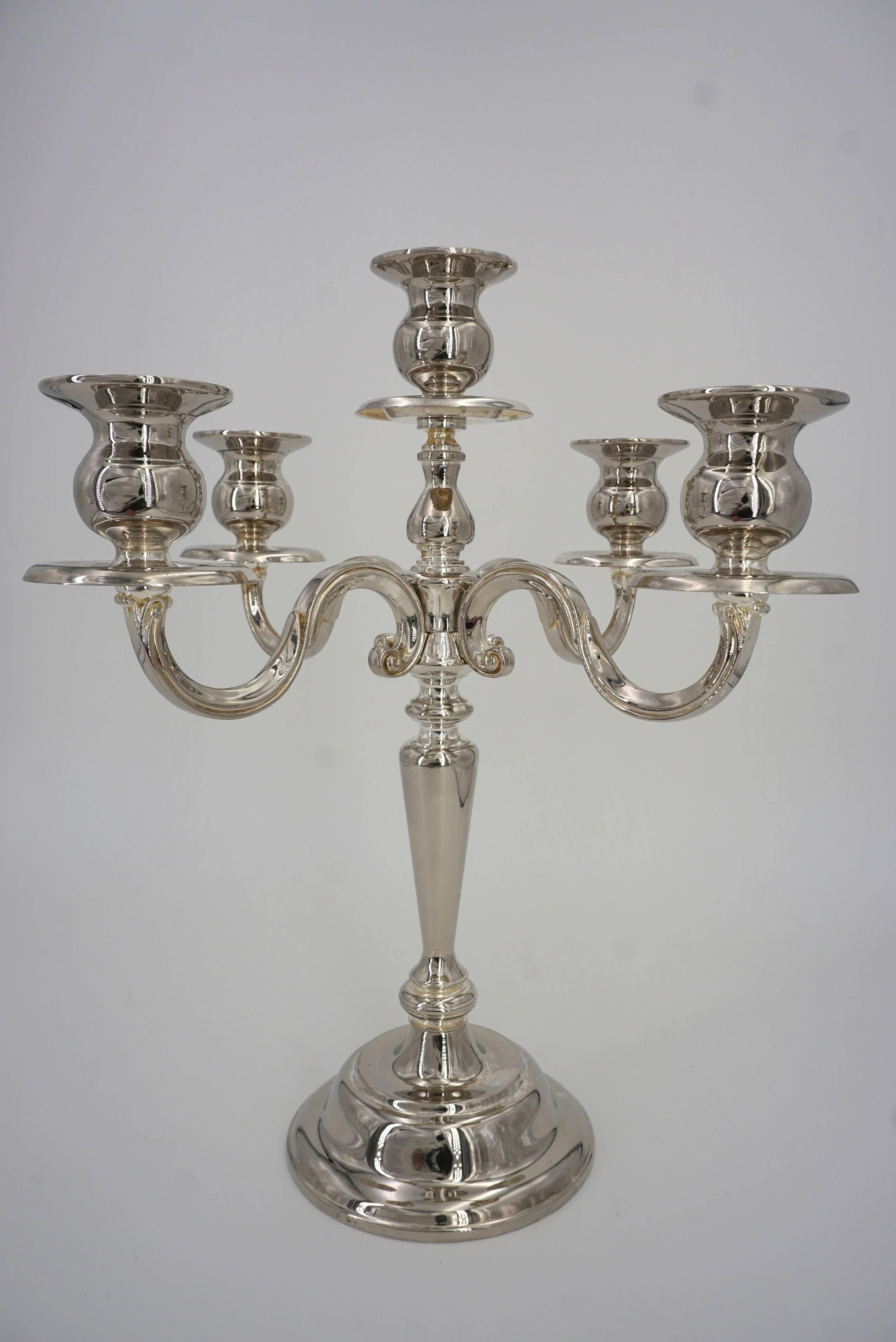 Baroque Pair of French Silver Candlesticks