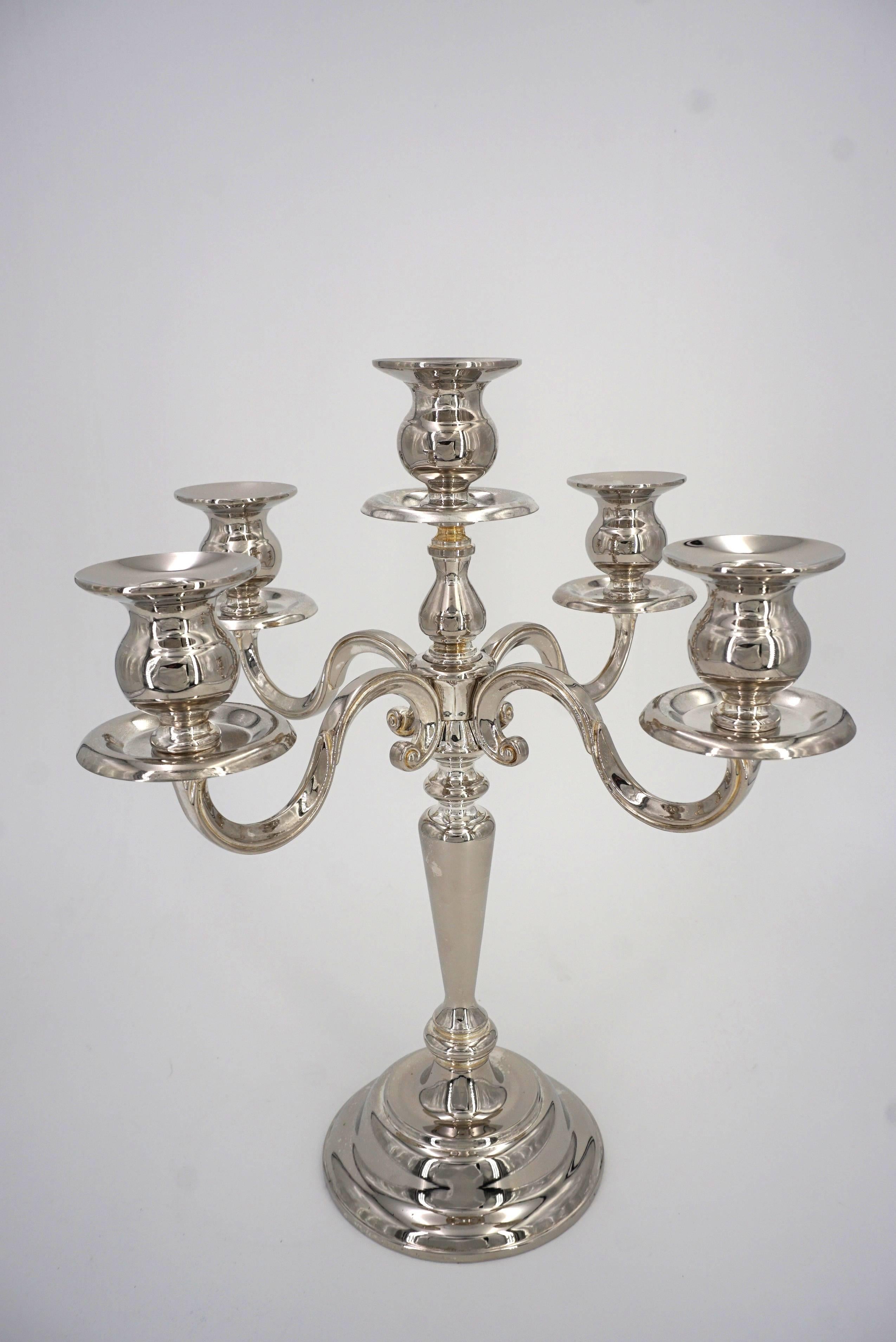 20th Century Pair of French Silver Candlesticks