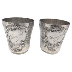 Pair of French Silver Kiddush Cups