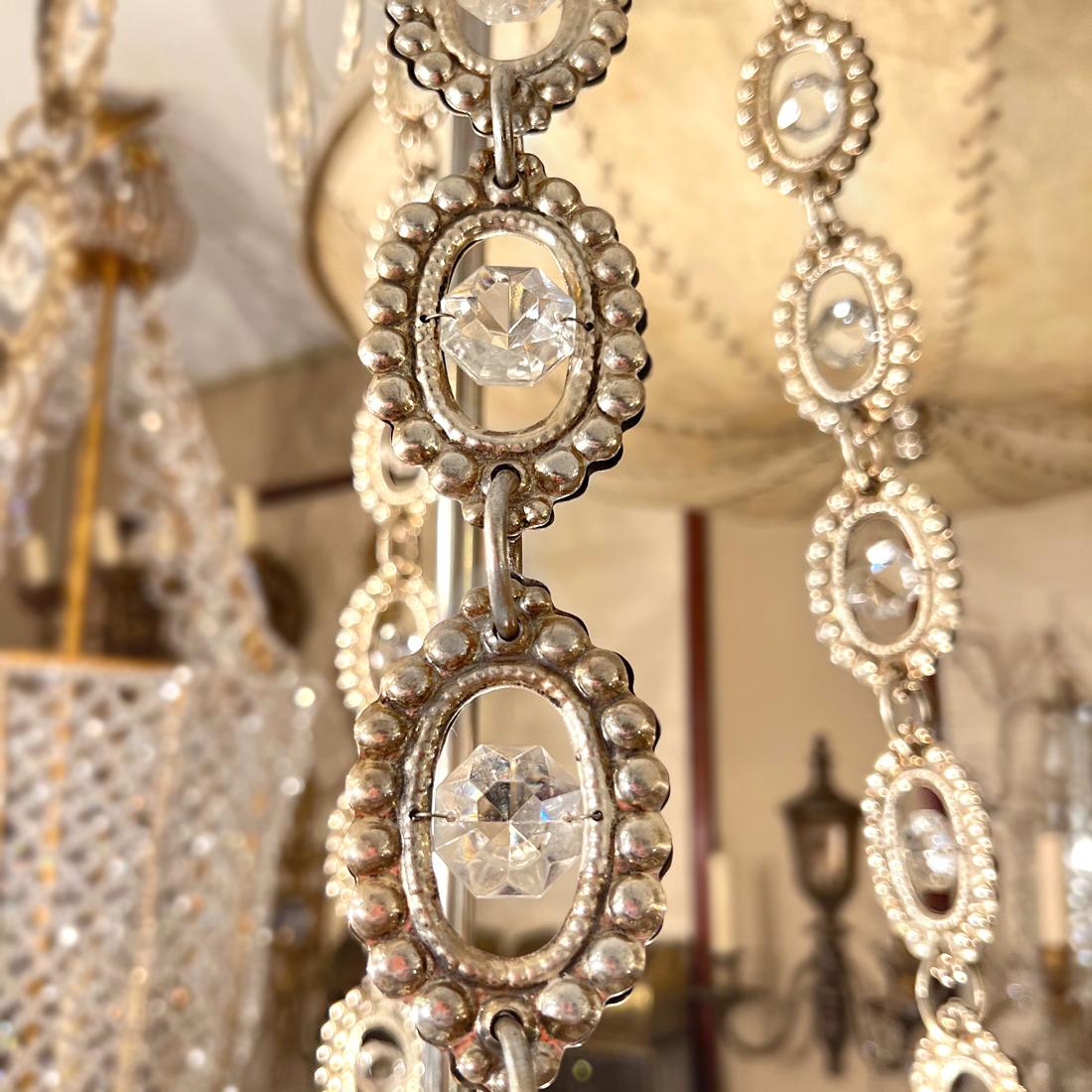 Pair of French Silver Plated Chandeliers, Sold Individually For Sale 1