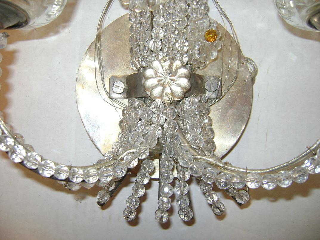 Pair of French Silver Plated Sconces In Good Condition For Sale In New York, NY