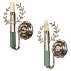 Pair of French Silver Plated Sconces