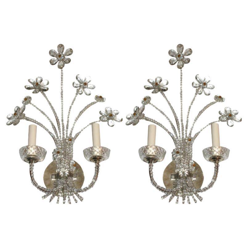 Pair of French Silver Plated Sconces For Sale