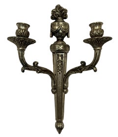 Pair of French Silver Plated Wall Sconces