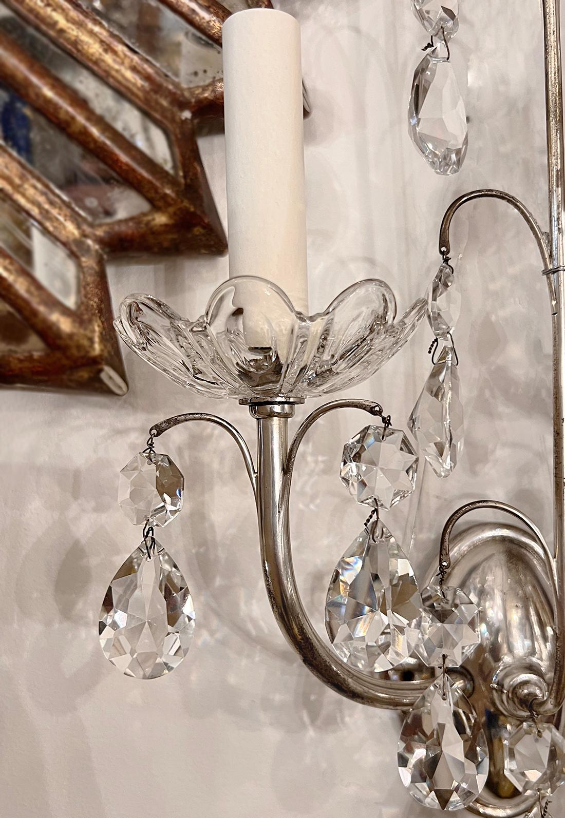 Pair of French Silver Sconces en Bueno estado para la venta en New York, NY
