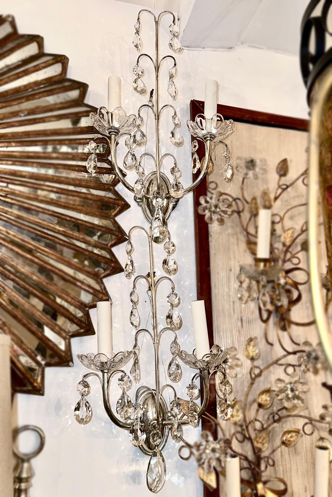 Pair of French Silver Sconces en venta 2