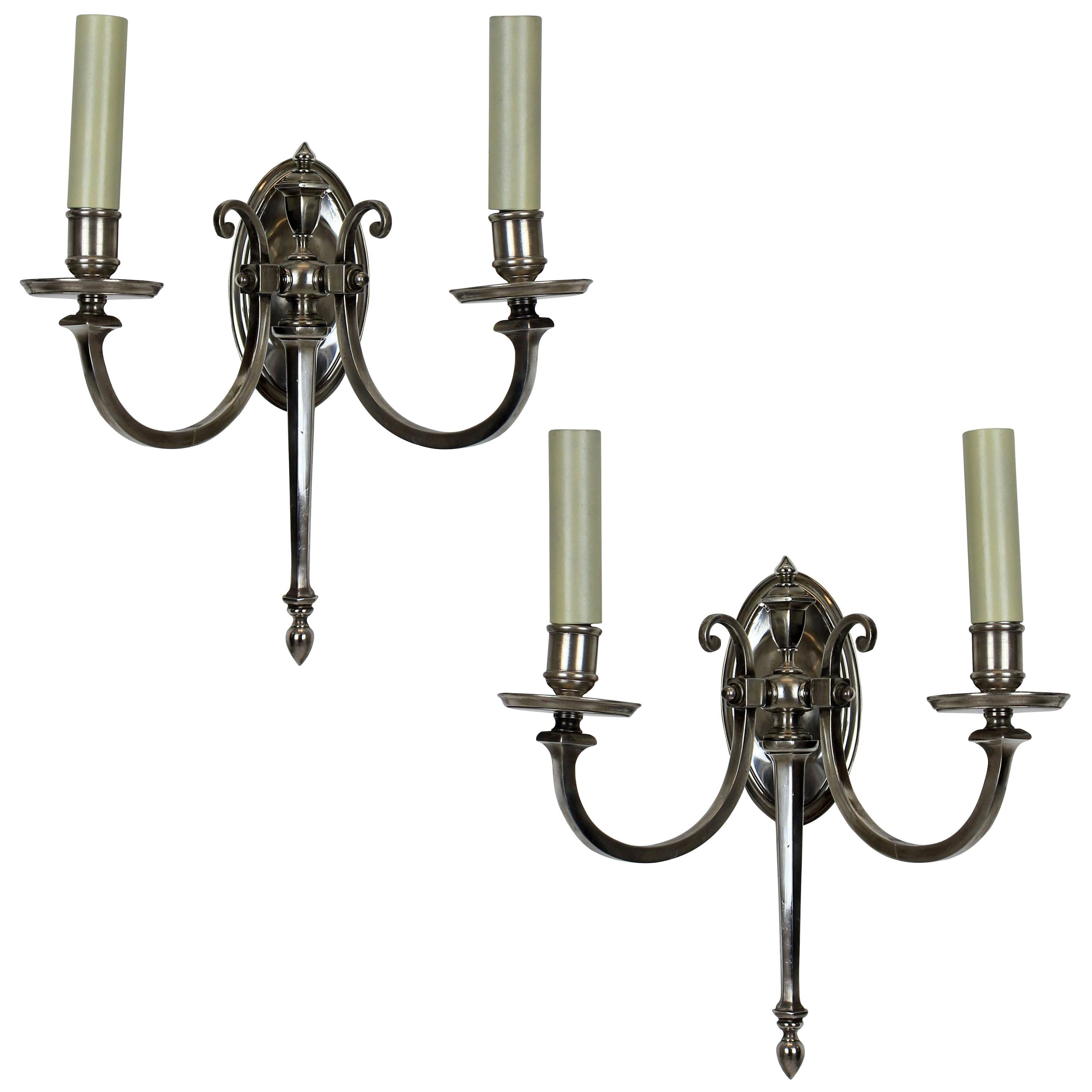Pair of French Silver Sconces
