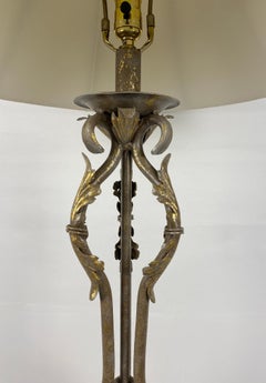 Pair of French Forged Iron Table Lamps