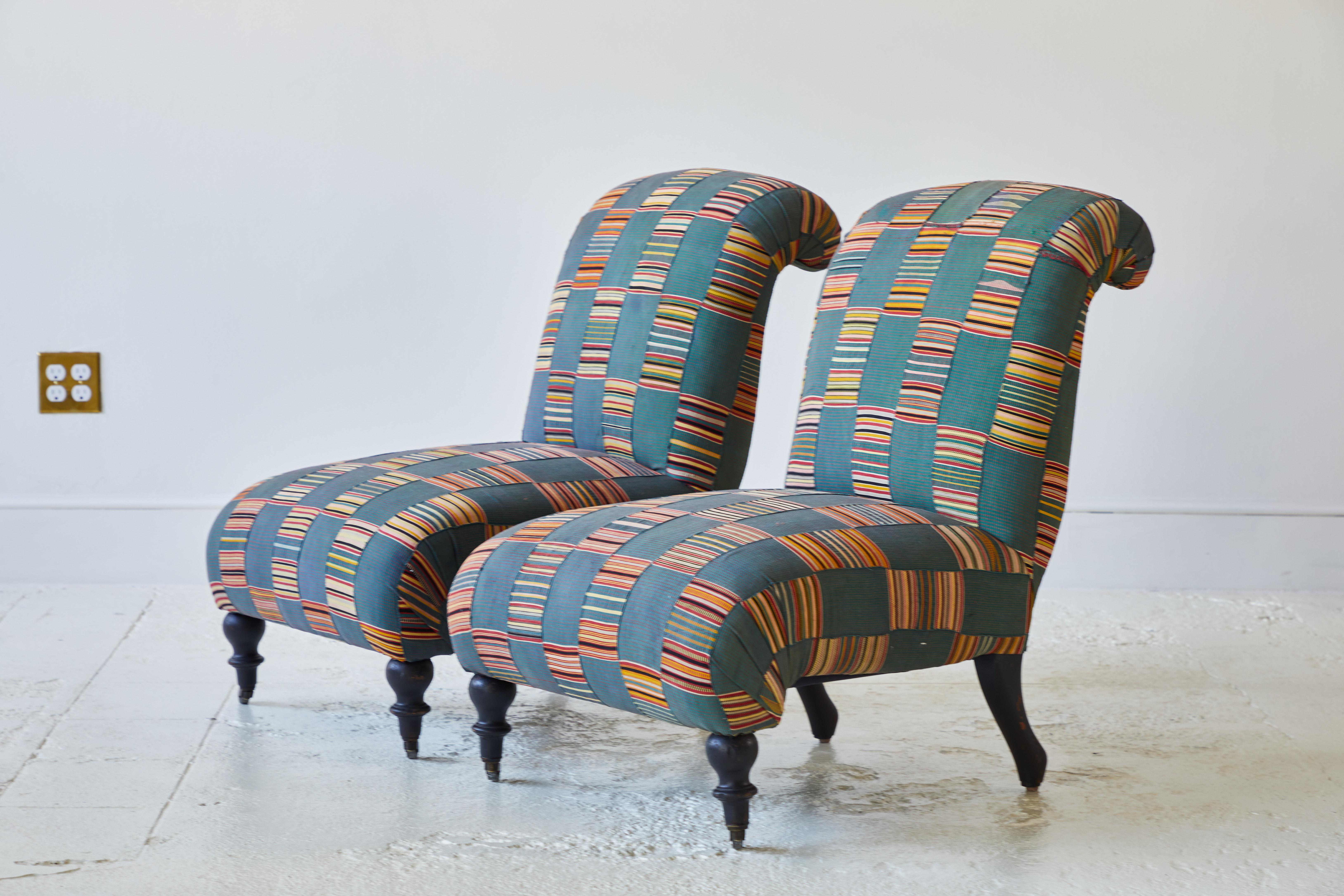 african fabric upholstered chairs