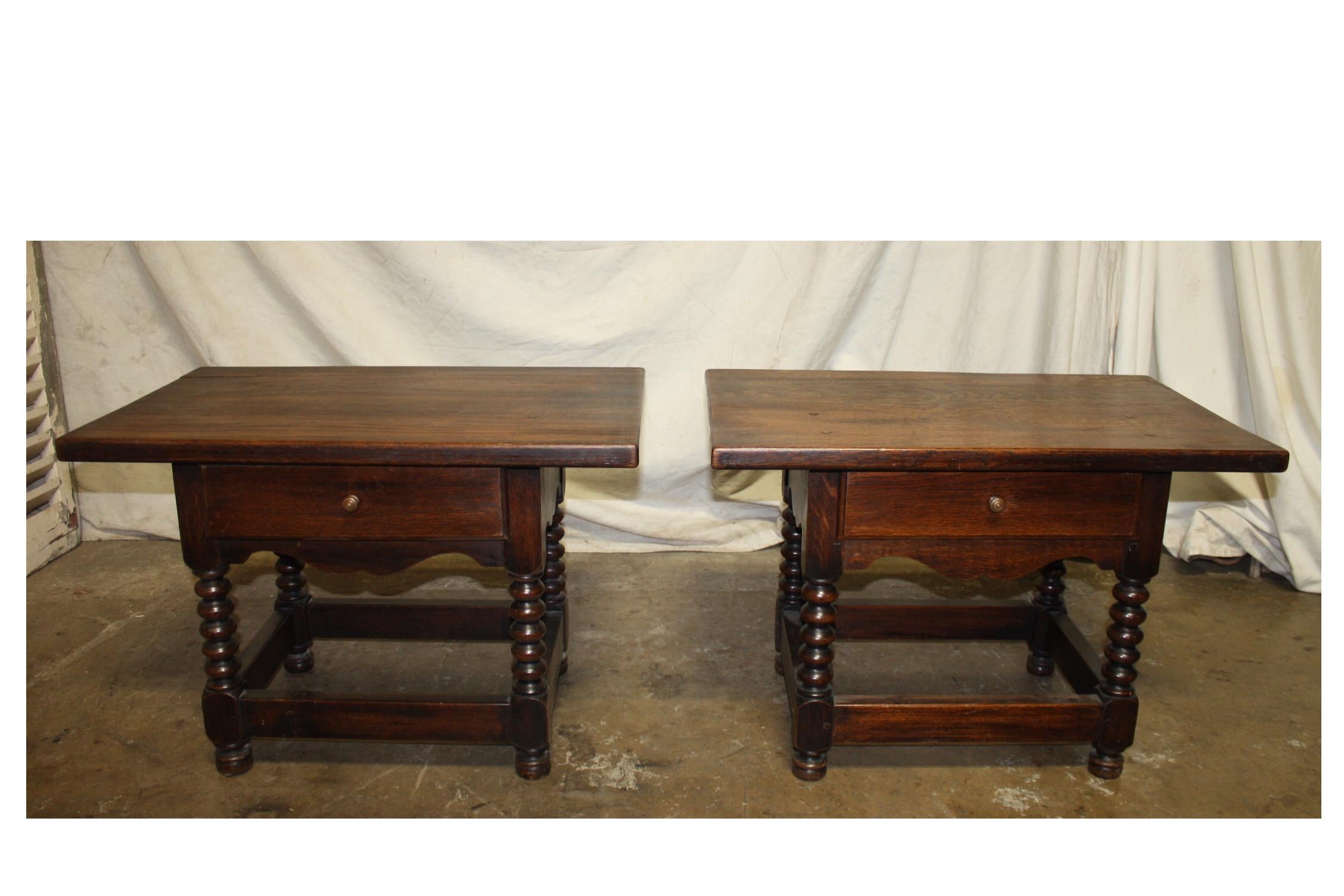 Pair of French sofa tables.