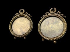Pair of French Solid Brass Regency Style Photo-Frames, 19th Century