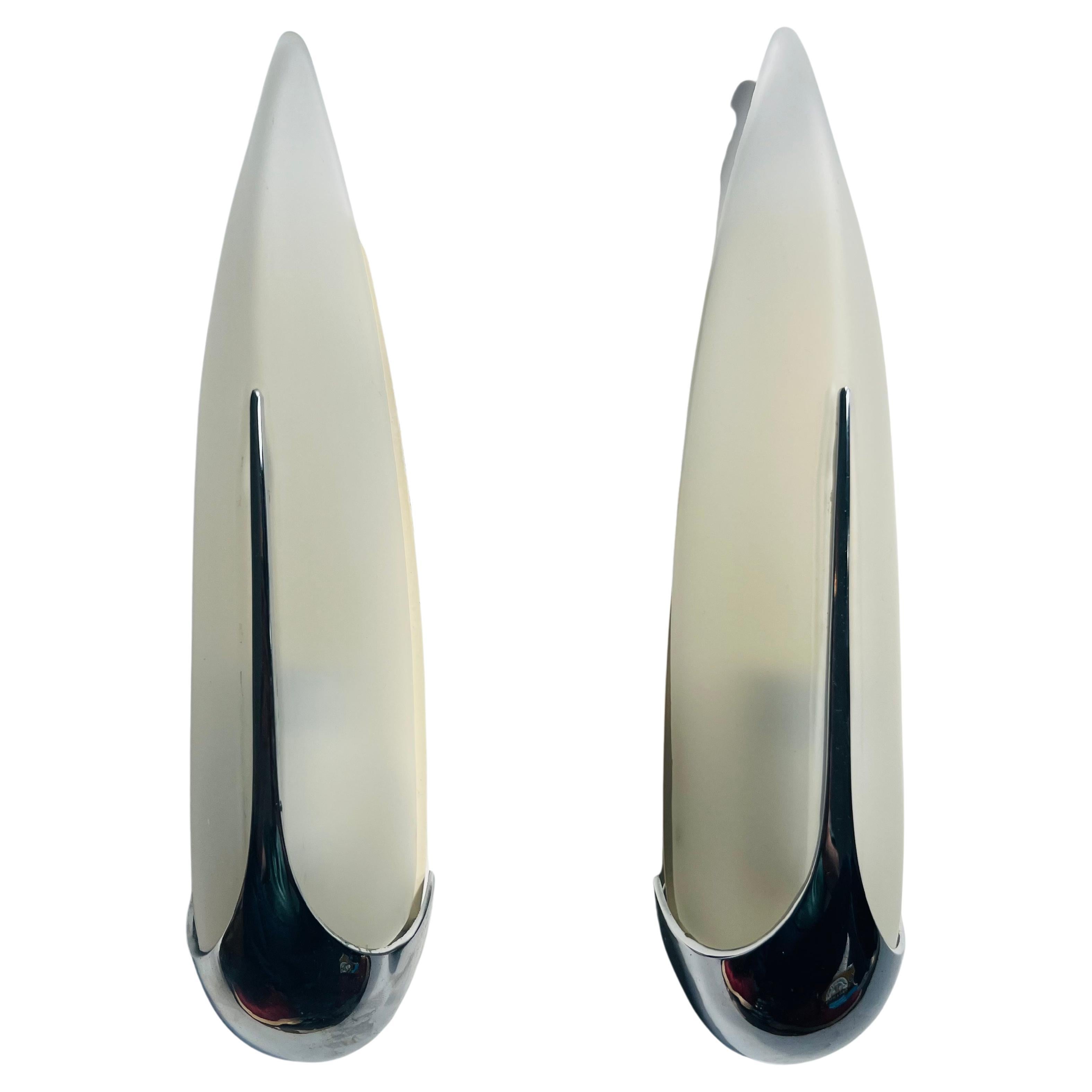 Pair of French Space Age 1990s Wall Lamps For Sale