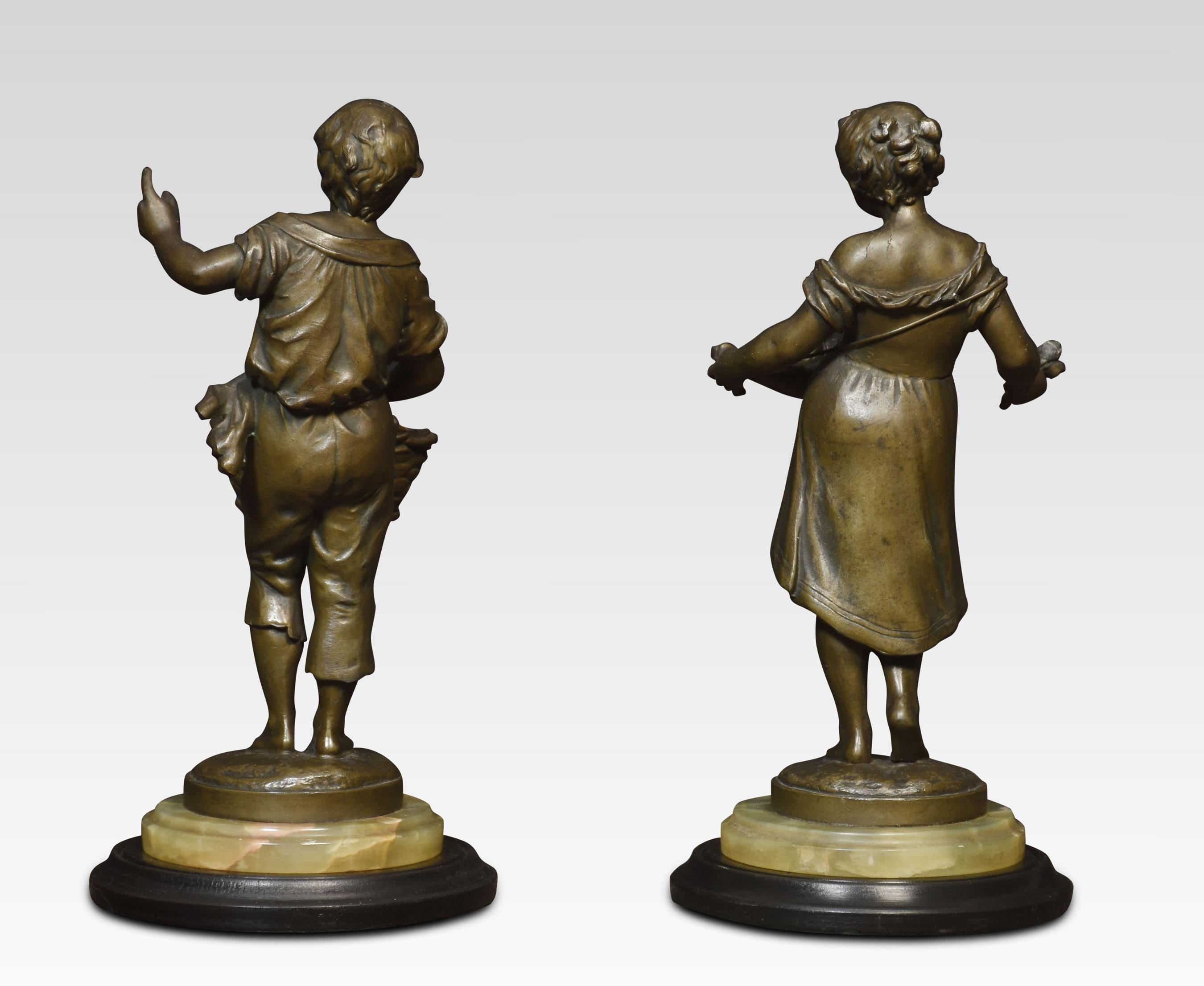20th Century Pair Of French Spelter Figures For Sale