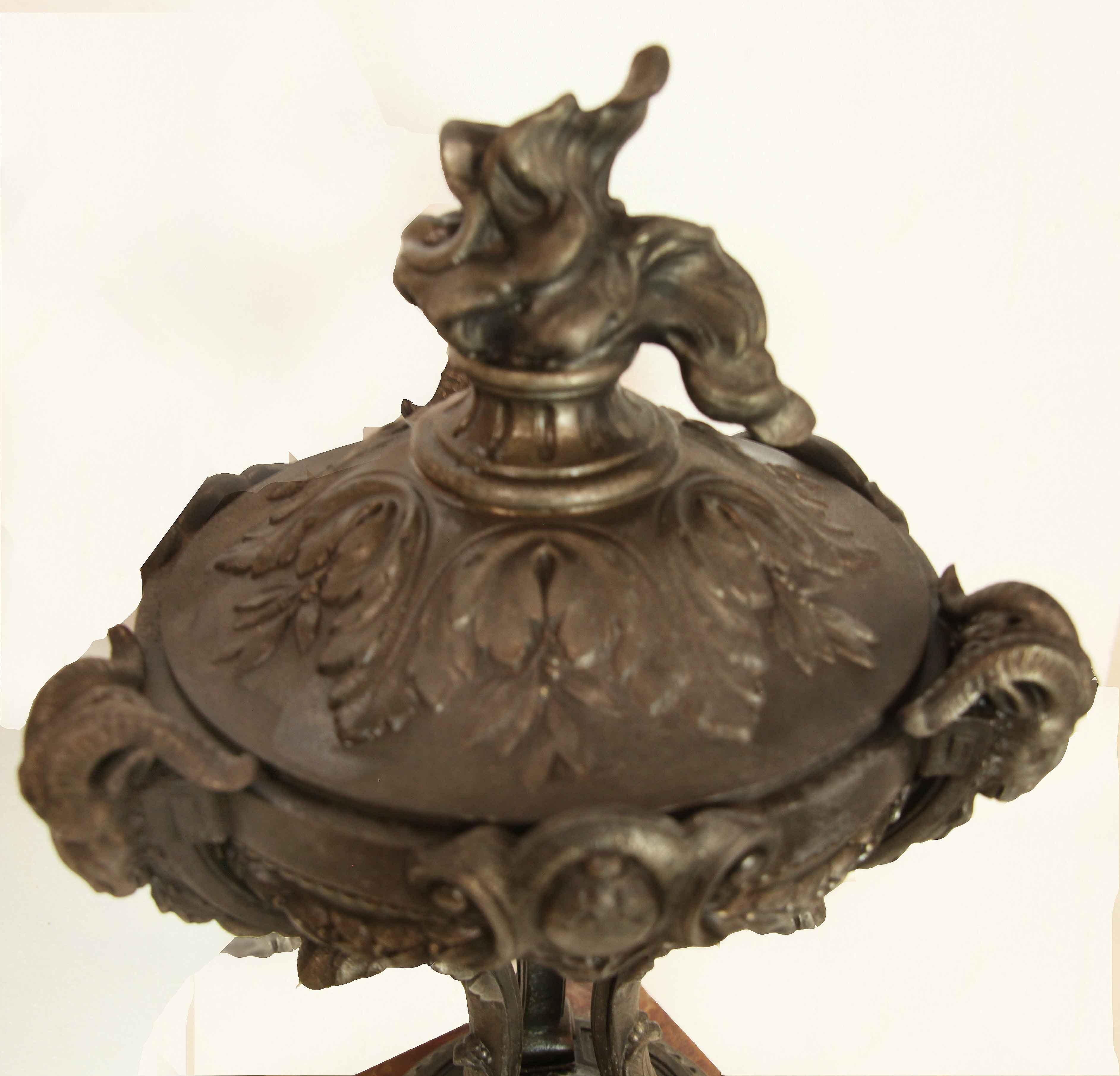 Pair of French Spelter Urns  For Sale 1