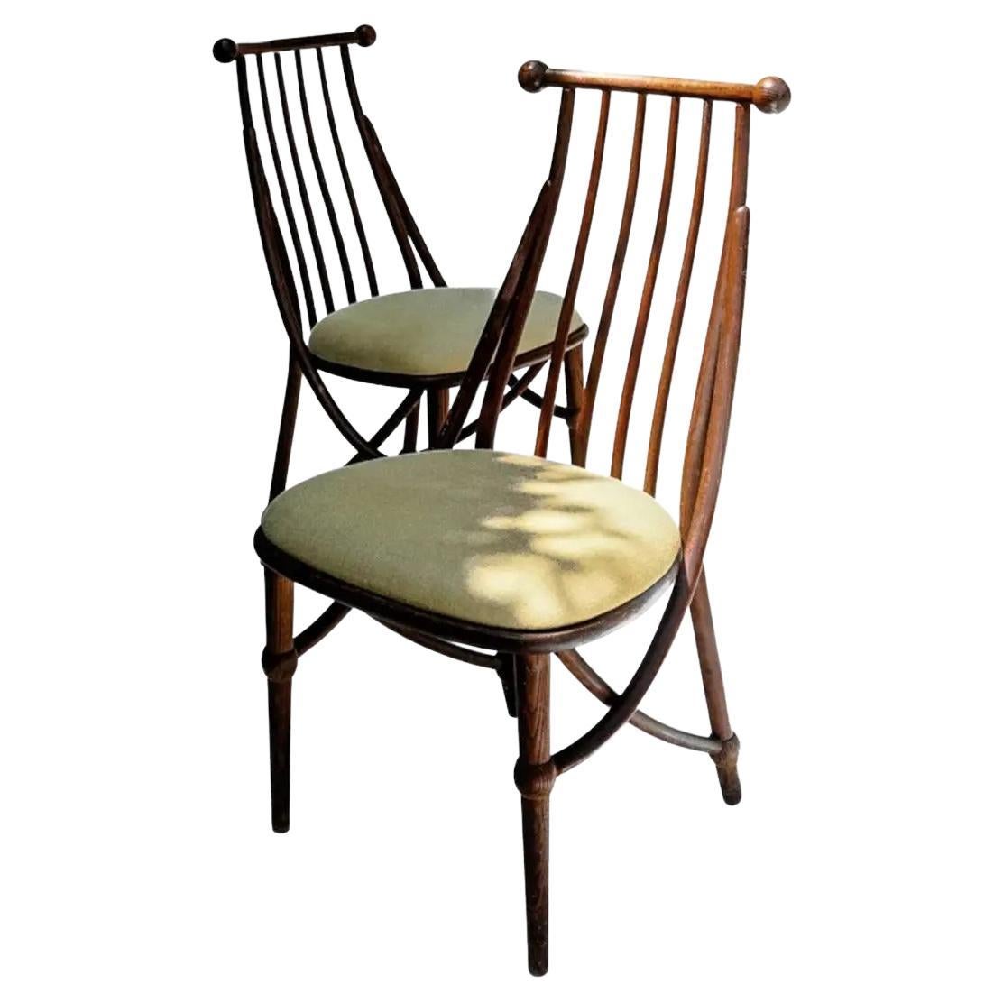 Pair of French Spindle Dining Chairs