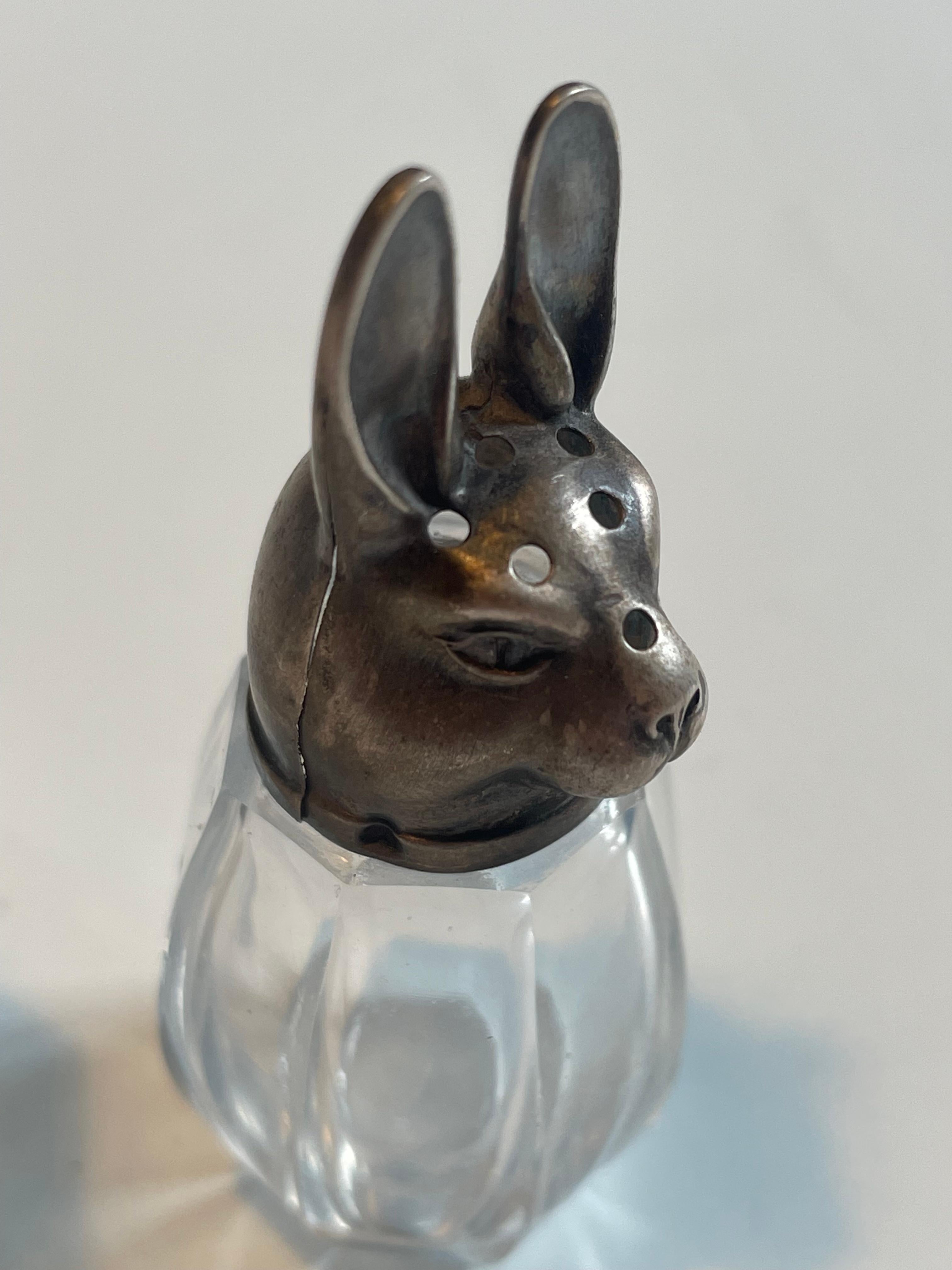 Pair of French Sterling Silver and Crystal Glass Salt & Pepper Shakers, 1920s 5
