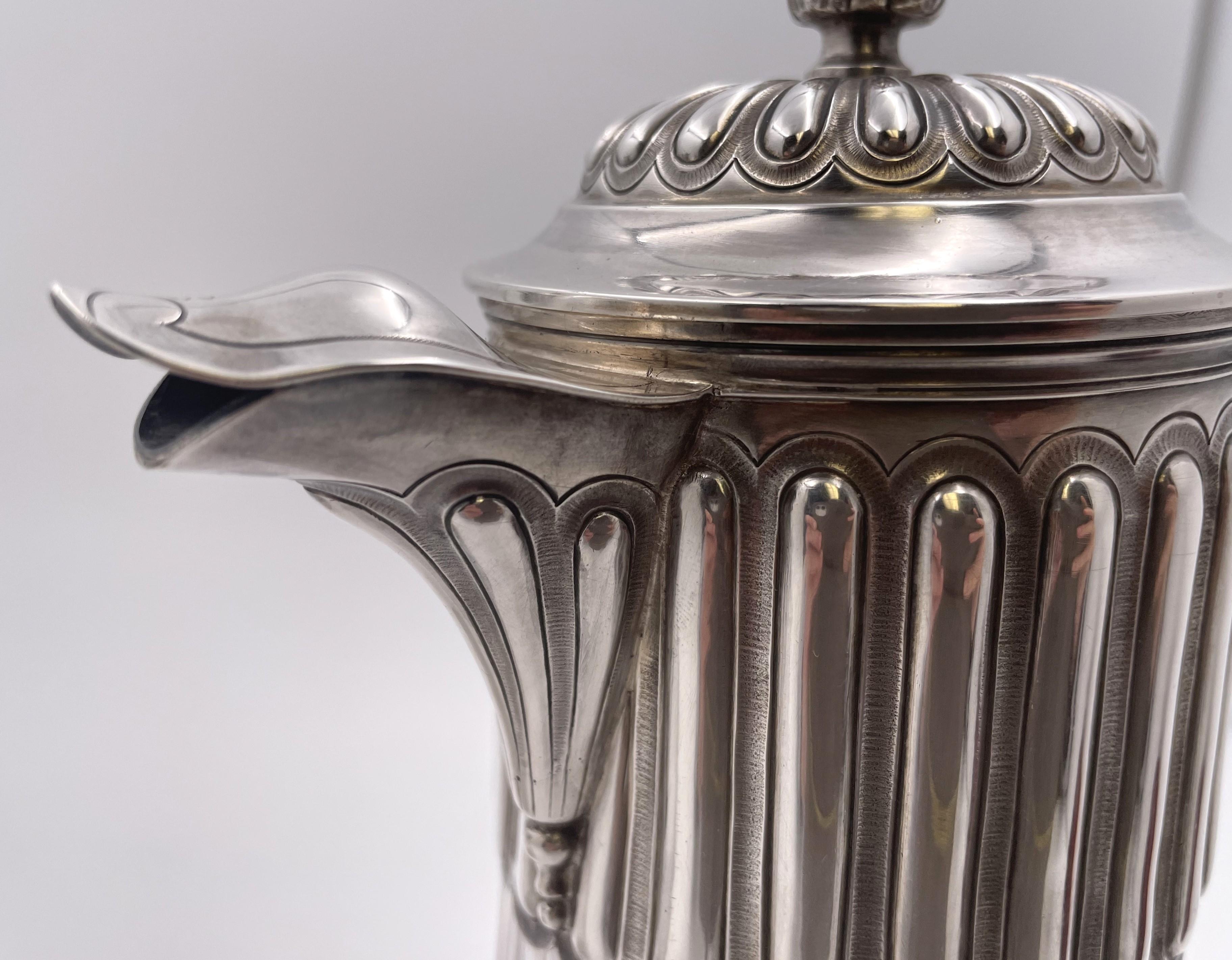 Paire de carafes/pichets en argent et verre taillé Fin du 19e siècle Bon état - En vente à New York, NY