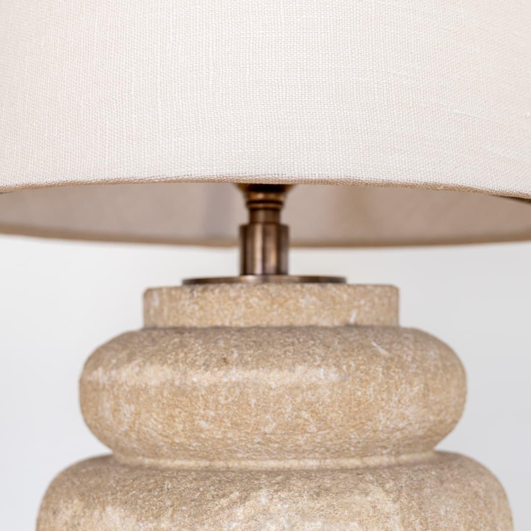 Pair of French Stone and Linen Table Lamps 2